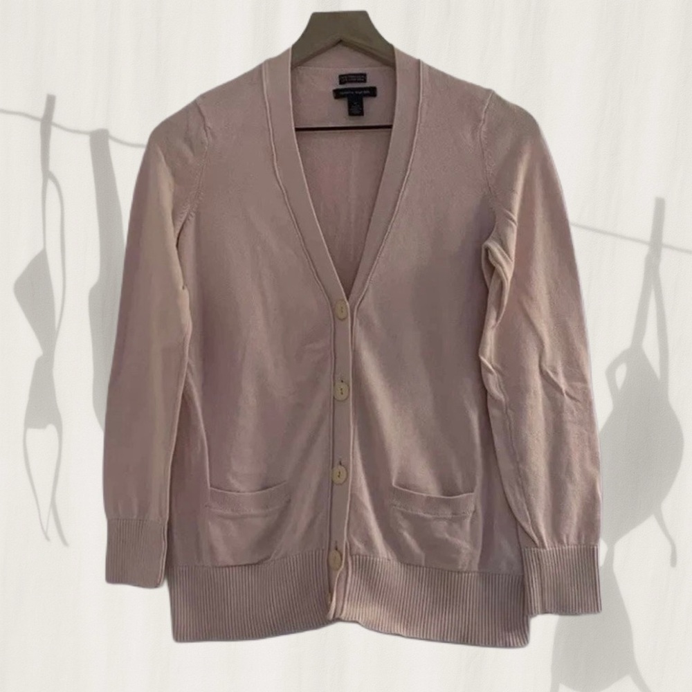 Tommy Hilfiger Women’s Pink Boyfriend Cardigan 100% Pima Cotton Sweater Size M